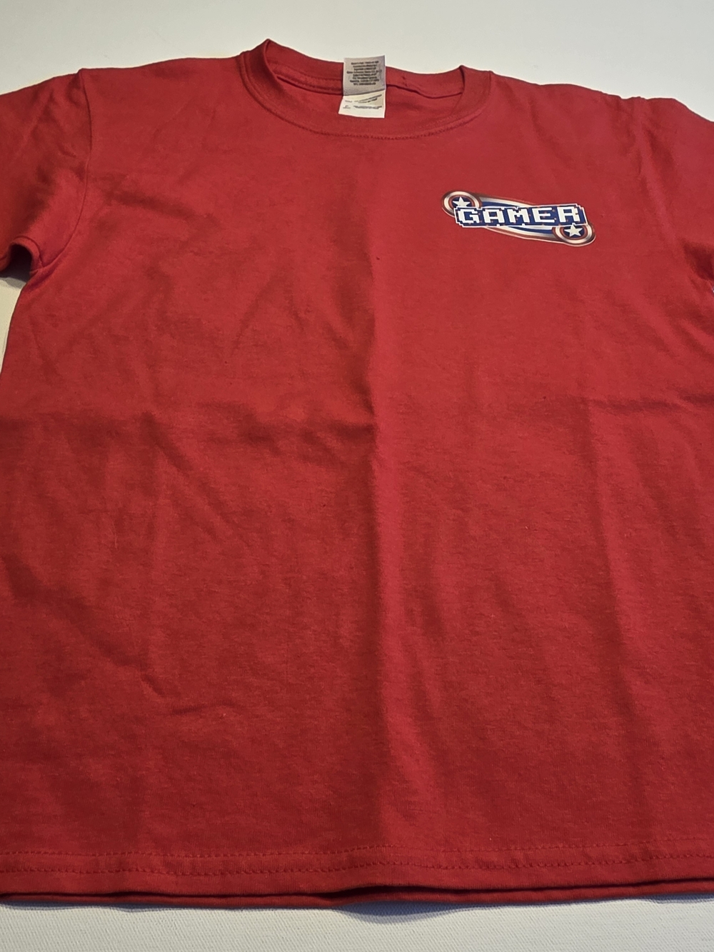 Gildan Red Kids T-Shirt with 'Gamer' Chest Graphic